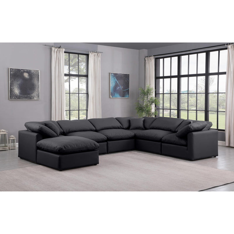 Meridian Indulge Black Vegan Leather Modular Sectional IMAGE 2