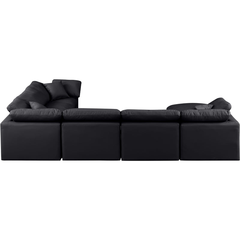 Meridian Indulge Black Vegan Leather Modular Sectional IMAGE 3
