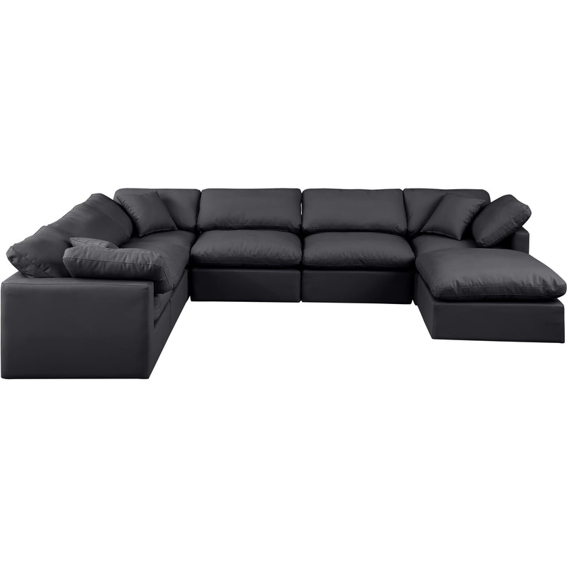 Meridian Indulge Black Vegan Leather Modular Sectional IMAGE 4