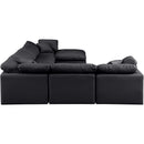 Meridian Indulge Black Vegan Leather Modular Sectional IMAGE 5
