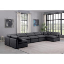 Meridian Indulge Black Vegan Leather Modular Sectional IMAGE 2