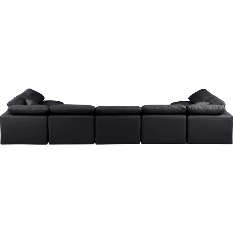 Meridian Indulge Black Vegan Leather Modular Sectional IMAGE 3