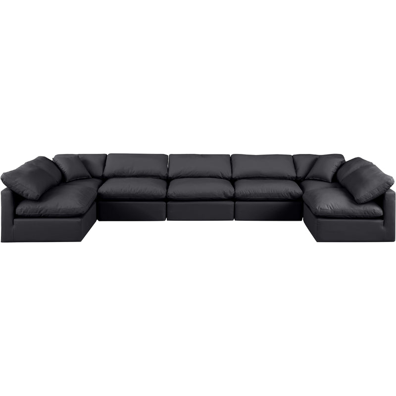 Meridian Indulge Black Vegan Leather Modular Sectional IMAGE 4