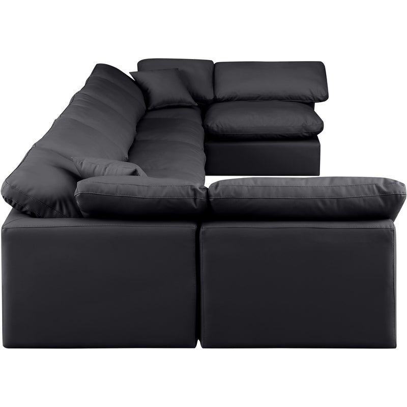 Meridian Indulge Black Vegan Leather Modular Sectional IMAGE 5