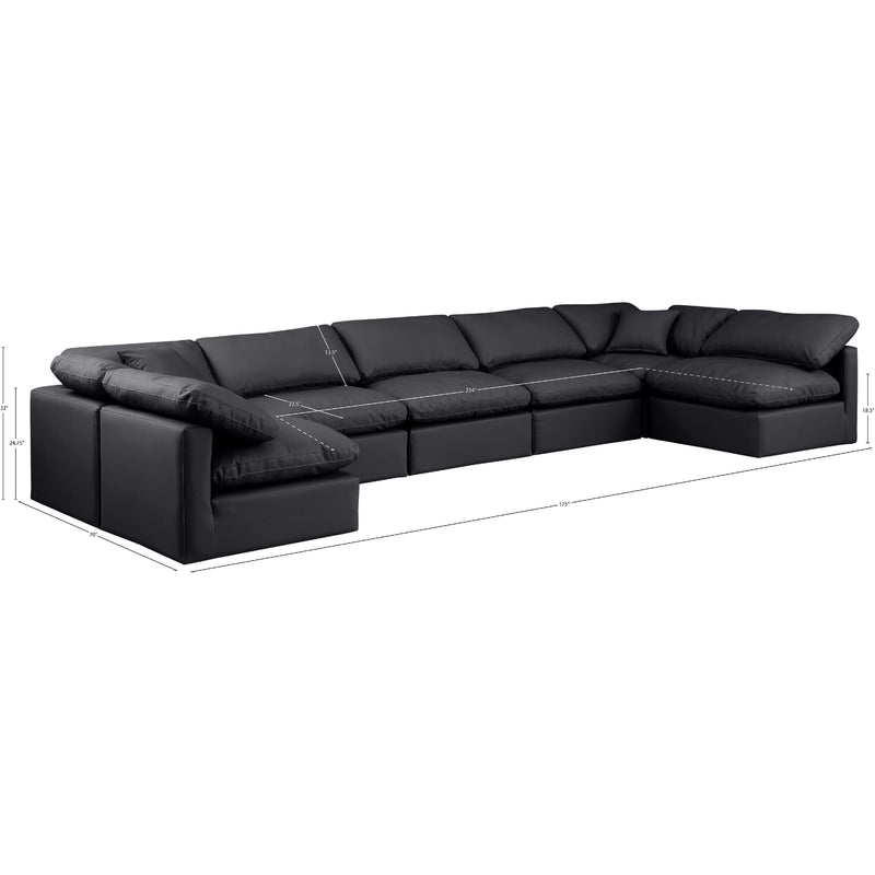 Meridian Indulge Black Vegan Leather Modular Sectional IMAGE 9