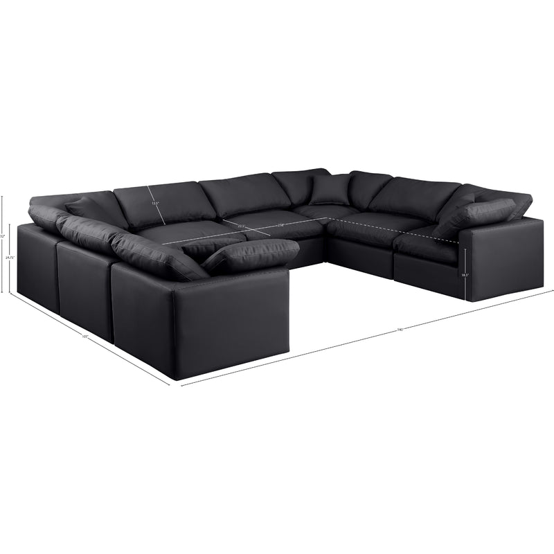 Meridian Indulge Black Vegan Leather Modular Sectional IMAGE 10