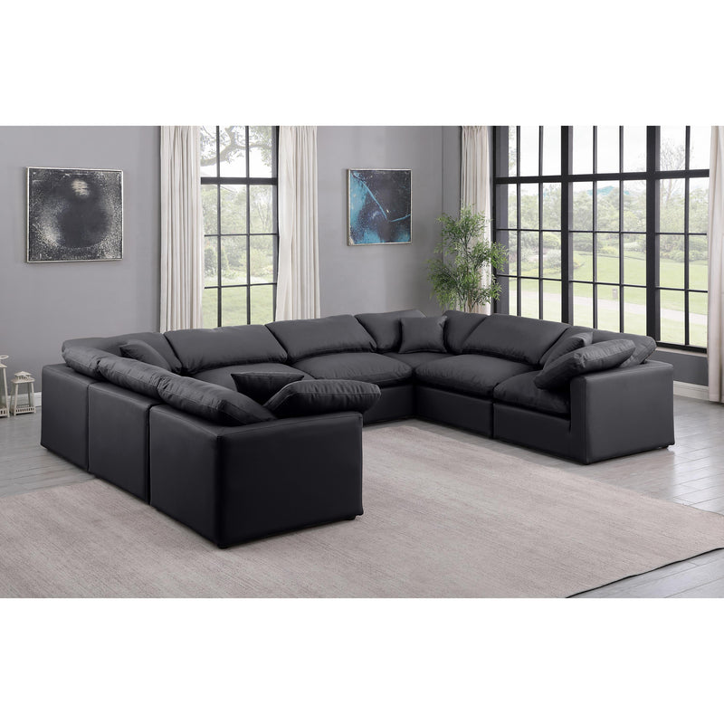 Meridian Indulge Black Vegan Leather Modular Sectional IMAGE 2