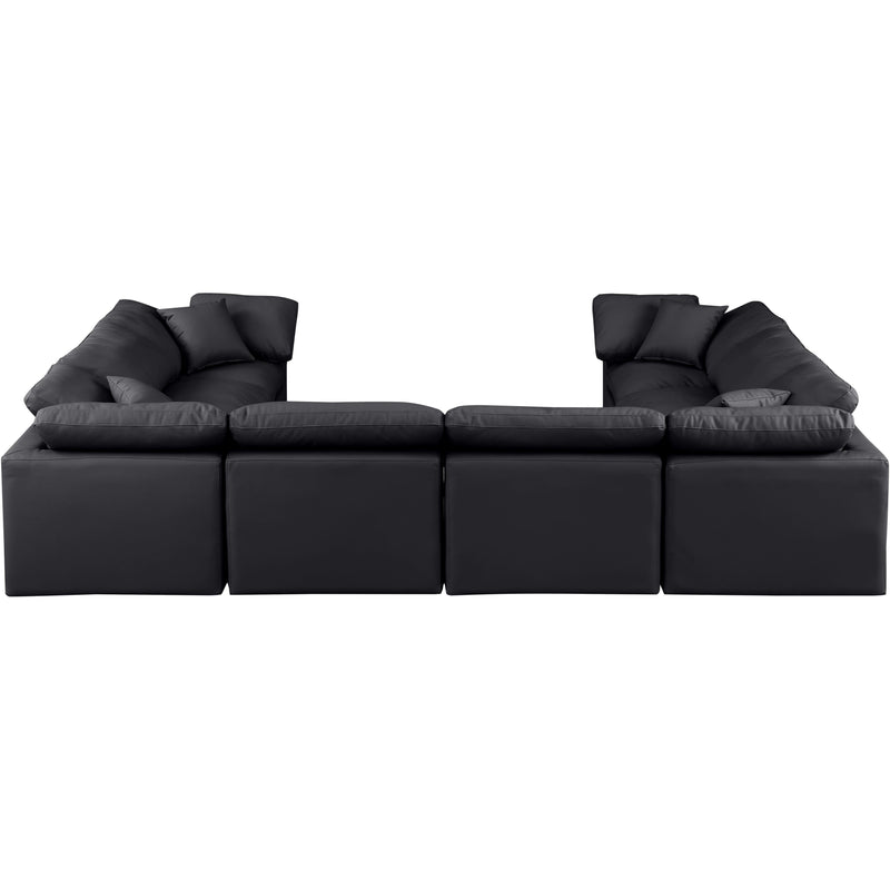 Meridian Indulge Black Vegan Leather Modular Sectional IMAGE 3