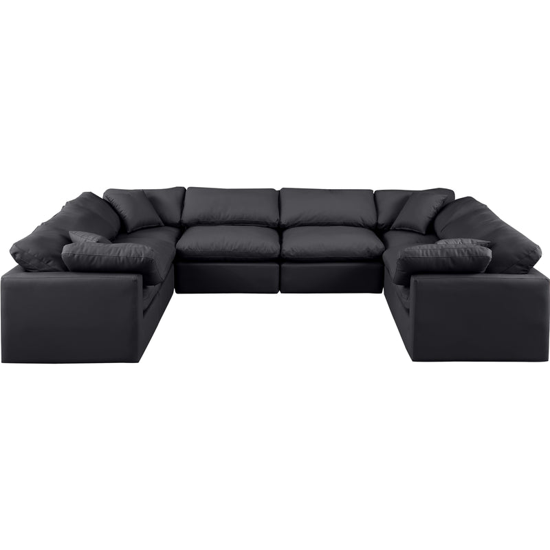 Meridian Indulge Black Vegan Leather Modular Sectional IMAGE 4