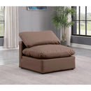 Meridian Indulge Brown Vegan Leather Armless Chair IMAGE 2