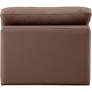 Meridian Indulge Brown Vegan Leather Armless Chair IMAGE 3