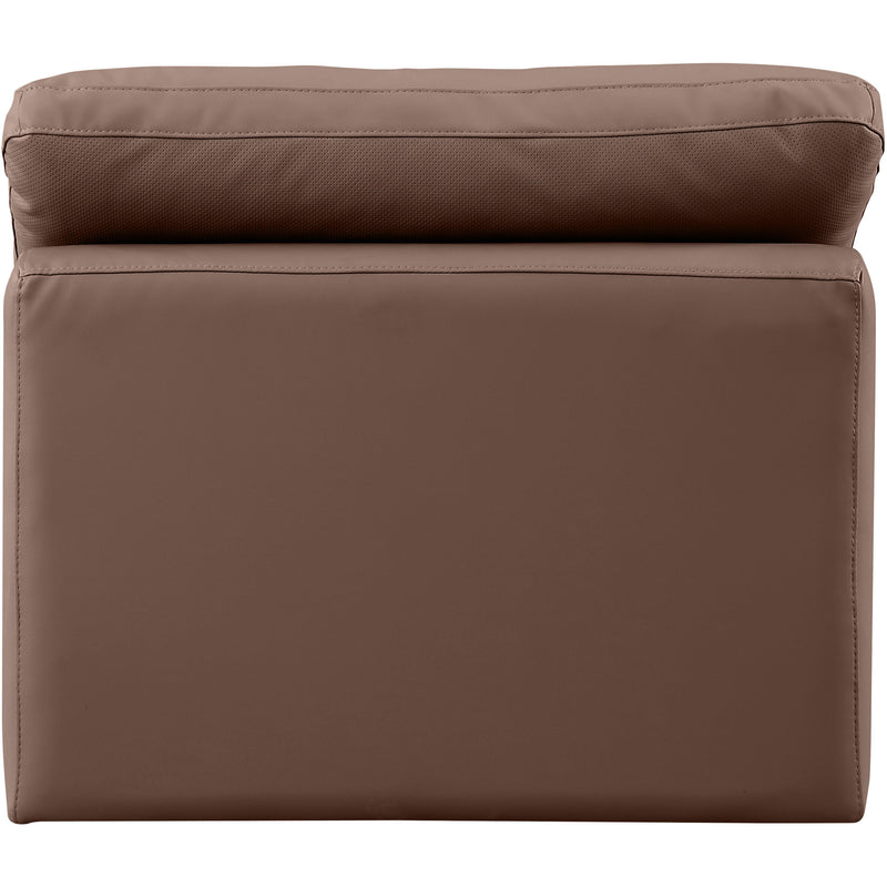 Meridian Indulge Brown Vegan Leather Armless Chair IMAGE 3