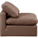 Meridian Indulge Brown Vegan Leather Armless Chair IMAGE 5
