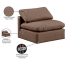 Meridian Indulge Brown Vegan Leather Armless Chair IMAGE 8