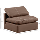 Meridian Indulge Brown Vegan Leather Armless Chair IMAGE 9