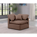 Meridian Indulge Brown Vegan Leather Corner Chair IMAGE 2