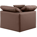 Meridian Indulge Brown Vegan Leather Corner Chair IMAGE 3