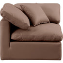 Meridian Indulge Brown Vegan Leather Corner Chair IMAGE 4