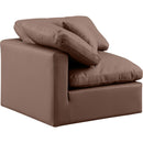 Meridian Indulge Brown Vegan Leather Corner Chair IMAGE 6