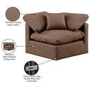 Meridian Indulge Brown Vegan Leather Corner Chair IMAGE 8