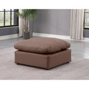 Meridian Indulge Brown Vegan Leather Ottoman IMAGE 2