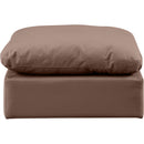 Meridian Indulge Brown Vegan Leather Ottoman IMAGE 3