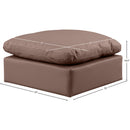 Meridian Indulge Brown Vegan Leather Ottoman IMAGE 5