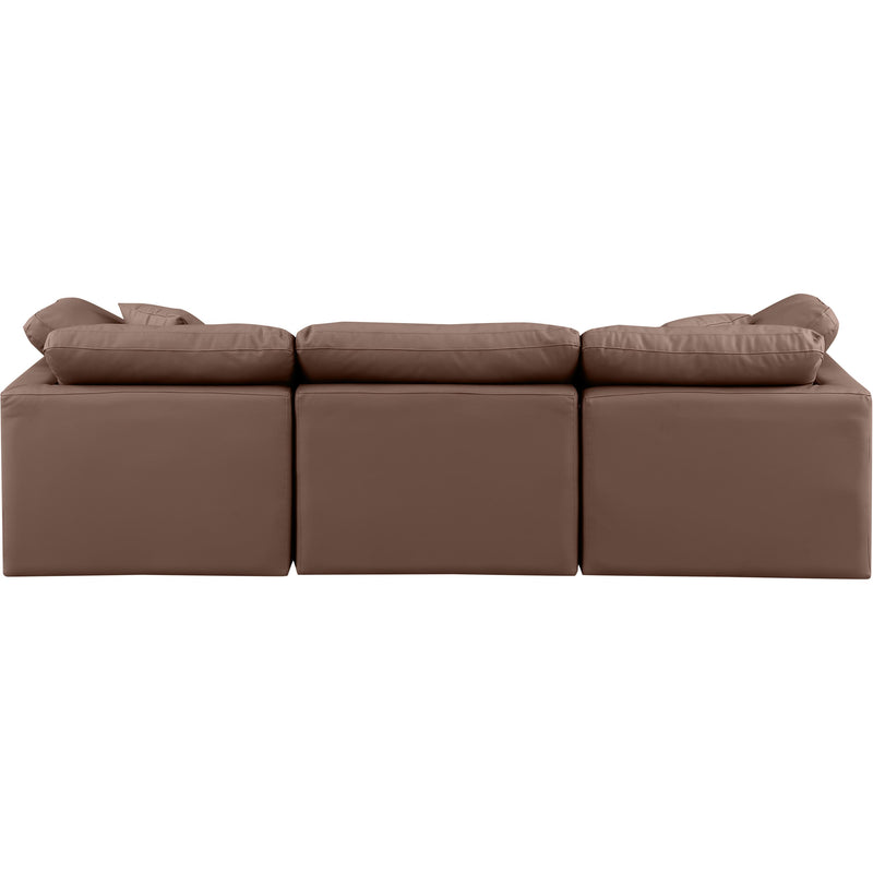 Meridian Indulge Brown Vegan Leather Modular Sofa IMAGE 3