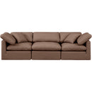 Meridian Indulge Brown Vegan Leather Modular Sofa IMAGE 4