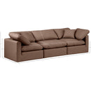 Meridian Indulge Brown Vegan Leather Modular Sofa IMAGE 9