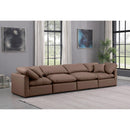 Meridian Indulge Brown Vegan Leather Modular Sofa IMAGE 2