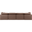Meridian Indulge Brown Vegan Leather Modular Sofa IMAGE 3