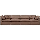 Meridian Indulge Brown Vegan Leather Modular Sofa IMAGE 4