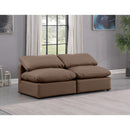 Meridian Indulge Brown Vegan Leather Modular Sofa IMAGE 2