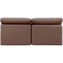 Meridian Indulge Brown Vegan Leather Modular Sofa IMAGE 3