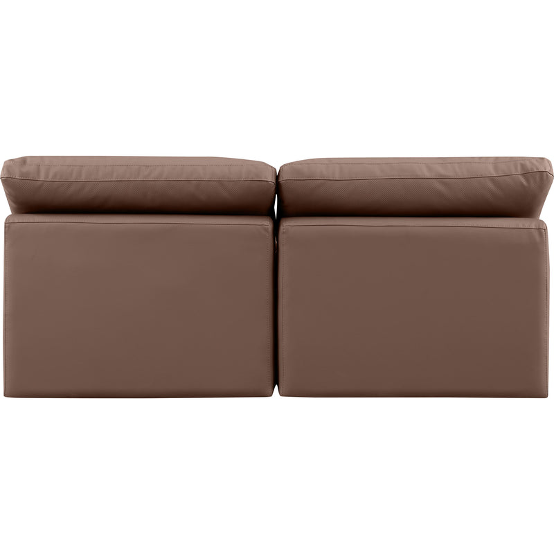 Meridian Indulge Brown Vegan Leather Modular Sofa IMAGE 3