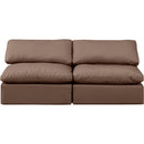 Meridian Indulge Brown Vegan Leather Modular Sofa IMAGE 4