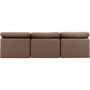 Meridian Indulge Brown Vegan Leather Modular Sofa IMAGE 3