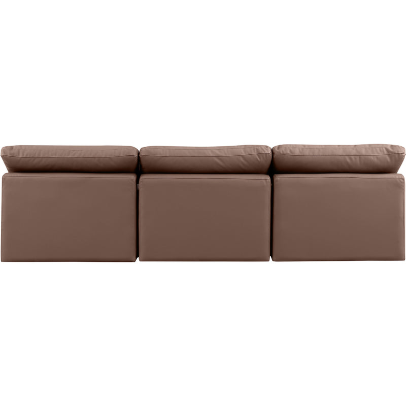 Meridian Indulge Brown Vegan Leather Modular Sofa IMAGE 3