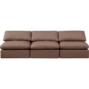 Meridian Indulge Brown Vegan Leather Modular Sofa IMAGE 4
