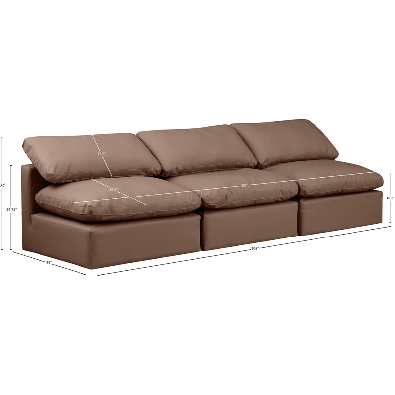 Meridian Indulge Brown Vegan Leather Modular Sofa IMAGE 8