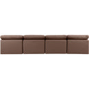 Meridian Indulge Brown Vegan Leather Modular Sofa IMAGE 3