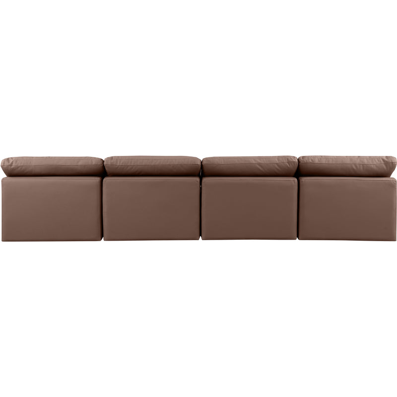Meridian Indulge Brown Vegan Leather Modular Sofa IMAGE 3
