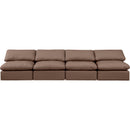 Meridian Indulge Brown Vegan Leather Modular Sofa IMAGE 4
