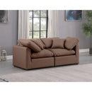 Meridian Indulge Brown Vegan Leather Modular Sofa IMAGE 2