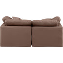 Meridian Indulge Brown Vegan Leather Modular Sofa IMAGE 3