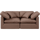 Meridian Indulge Brown Vegan Leather Modular Sofa IMAGE 4