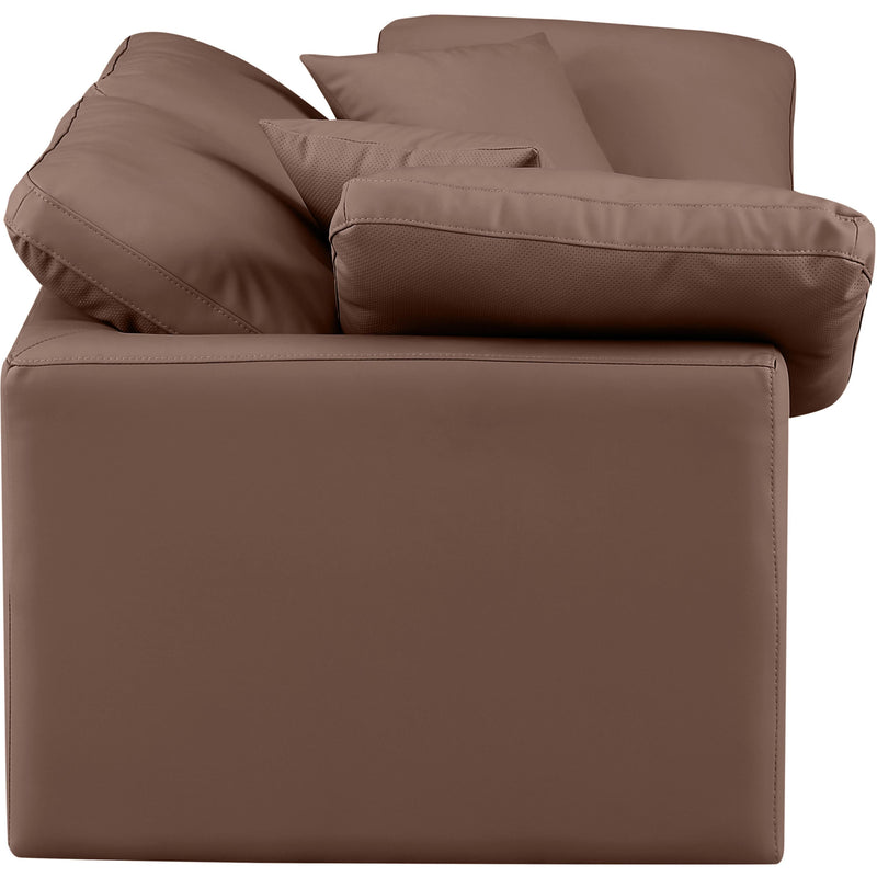 Meridian Indulge Brown Vegan Leather Modular Sofa IMAGE 5