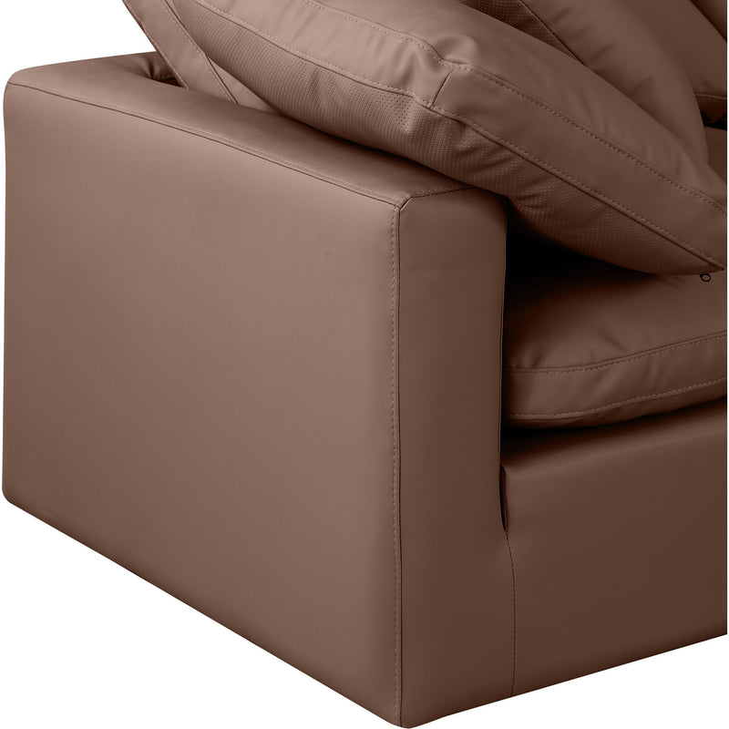 Meridian Indulge Brown Vegan Leather Modular Sofa IMAGE 6