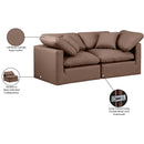Meridian Indulge Brown Vegan Leather Modular Sofa IMAGE 8